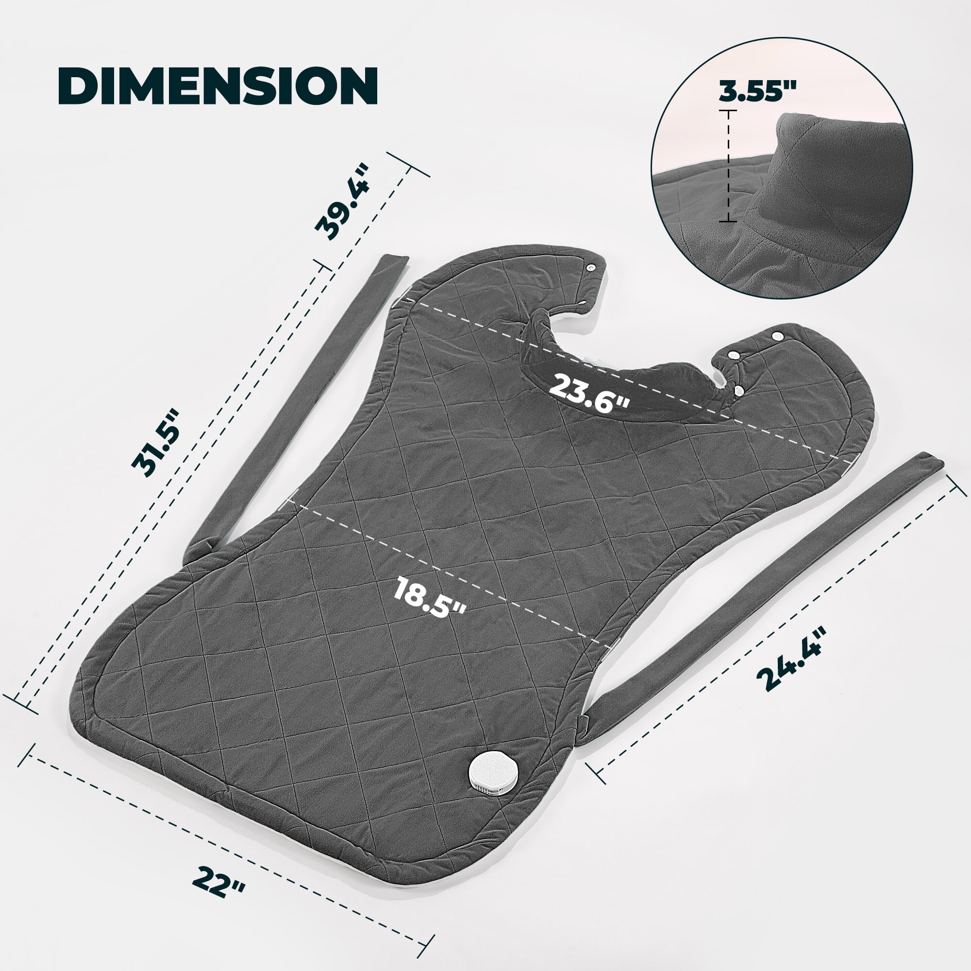 MaxKare 24"x40" Extra Large Heating Pad with 4 Heat Settings & Auto Shut-off, for Full Body- Gray & White