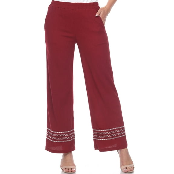 White Mark Women's Wide-Leg Pants