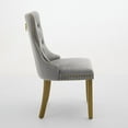 thumbnail image 4 of Set of 2 High-end Tufted Dining Chairs, Solid Wood Frame, Velvet Upholstery, Golden Wood Legs, Nailhead Trim, Milky White, 4 of 9