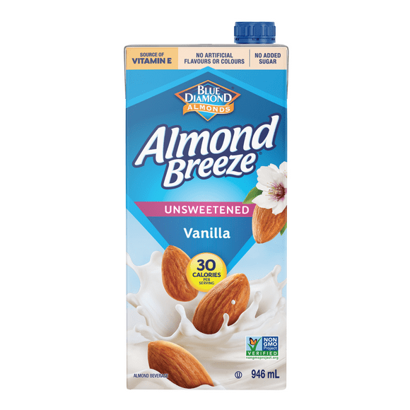 Blue Diamond Almond Breeze Unsweetened Vanilla Beverage, 946 ML