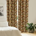 thumbnail image 2 of Ambesonne Floral Curtains, Diamond Flowers Leaves, Pair of 28"x95", Pale Green Yellow Orange, 2 of 5