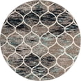 thumbnail image 3 of Unique Loom Trellis Frieze Collection Area Rug - Rounded (7' Round Blue Multi/Ivory), 3 of 7