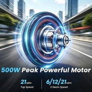 Electric Scooter for Adults, 19 Miles Long Range, 21 Mph Top Speed, Commuting Electric Scooter with Cruise Control, Dual Braking Systems 500W E-Scooter for Adults Teens