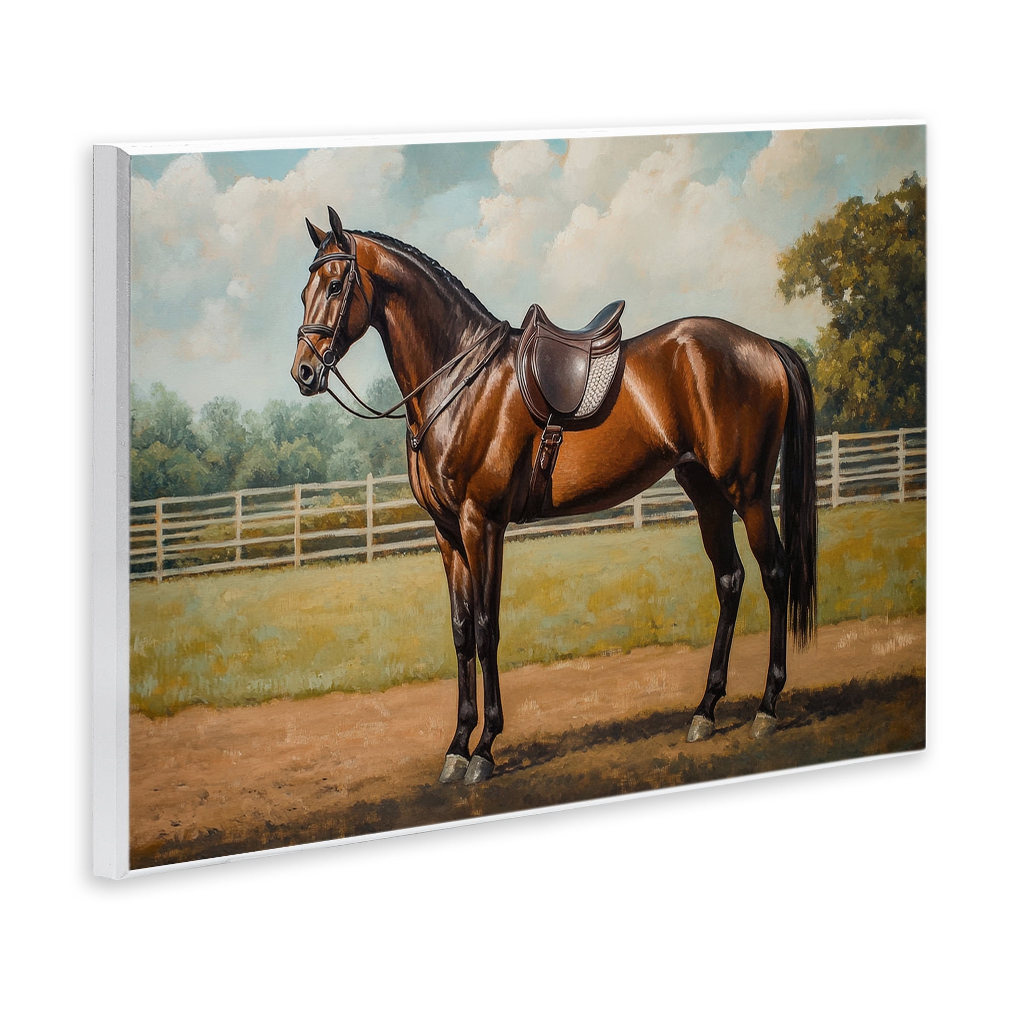 Stupell Industries Saddled & Ready For The Show Wall Plaque Art, design by Petal Prints Design