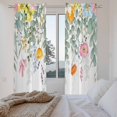 thumbnail image 3 of Eucalyptus Leaves Floral Kitchen Curtain for Berdoom Living Room Cafe 72 Inch Length, Spring Botanical Flowers Vines Tiers Curtains Light Filtering Drapes Window Treatment 2 Panels 52"Wx72"L, 3 of 8