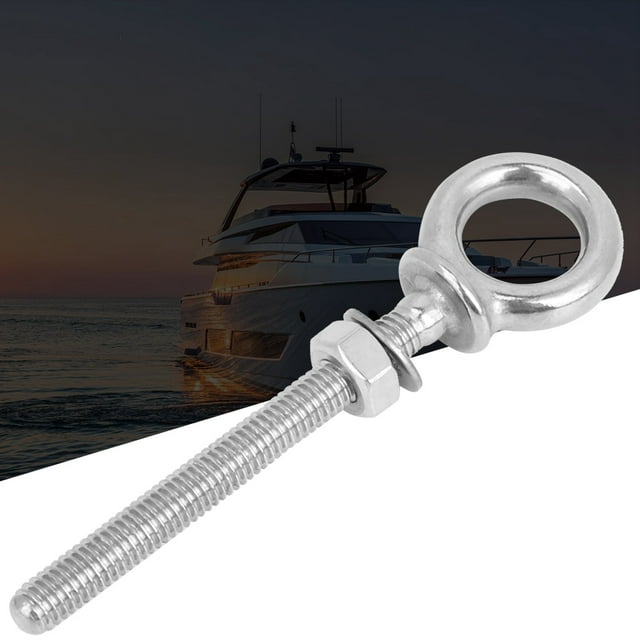 TOPINCN M8 Long Eye Bolt,316 Stainless Steel Heavy Lifting Long Eye Bolt Screw Loop Hole for Cable Rope, Screw Loop