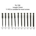 thumbnail image 1 of Ensemble de 11 Embouts de Tournevis Torx Sécurité Hexagonale Tête Magnétique 75MM Extra Long, 1 of 1