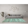 thumbnail image 3 of Ahgly Company Indoor Round Oriental Light Blue Modern Area Rugs, 4' Round, 3 of 4