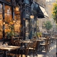 thumbnail image 3 of Street corner cafe - 24"x24" canvas - Print on demand, 3 of 5