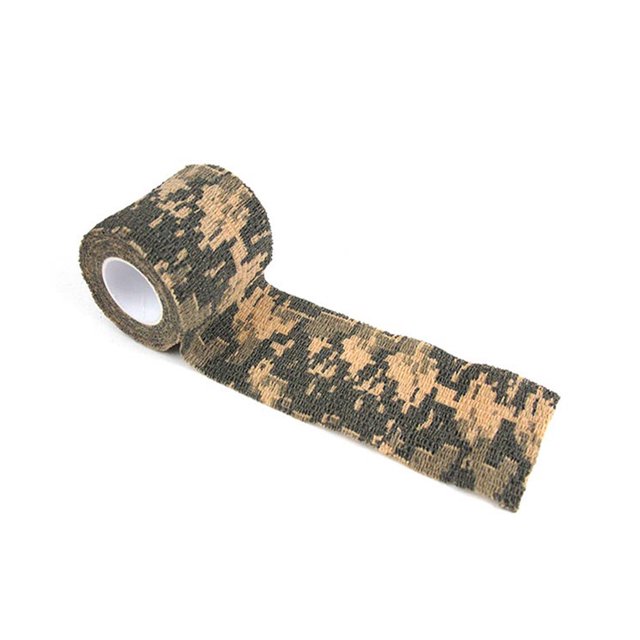 Greeniant Cinta elástica autoadhesiva de camuflaje para exteriores, cinta elástica para senderismo, vendaje de columna portátil sin pegamento, camuflaje Type3 NO3 Greeniant OD021025-02