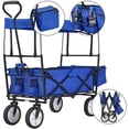 thumbnail image 1 of Pouseayar Heavy Duty Collapsible Wagon Carts (Blue)- for Beach, Shopping, Picnic, Camping, 1 of 10