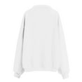 thumbnail image 4 of Women's Oversized Solid Color Zip Up Hoodie with Lapel Collar, Soft Breathable Pullover Sweatshirt, Loose Fit Casual Streetwear Top for Daily Fashion, Parties and Vacation Outfits White M, 4 of 6