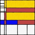 thumbnail image 2 of Mcaulay, Anthony 26x26 White Modern Wood Framed Museum Art Print Titled - Abstract Modern in Mondrian Style, 2 of 4
