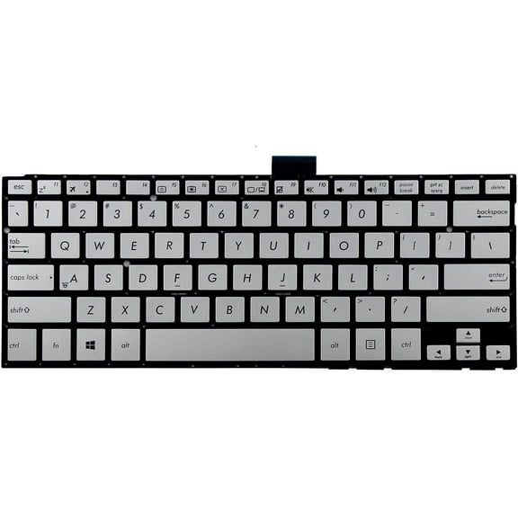 New English Laptop Keyboard (Without Frame) Replacement for Asus Q304 Q304UA Q304UA-BHI5T11, US Layout Silver Color