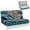 Blue Aztec Sea Turtle, variant on Aplkyhs Blue Aztec Sea Turtle Folding Sofa Bed Covers for RV 2-Piece Stretch Camper Slipcovers with Elastic Band Anti-Slip Washable Breathable Furniture Protector for Jackknife Sofa