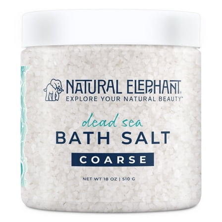 Natural Elephant Dead Sea Bath Salt | 18 oz Jar | 100% Natural and Pure| Coarse Grain | For Bathing and Relaxation of Body and Mind
