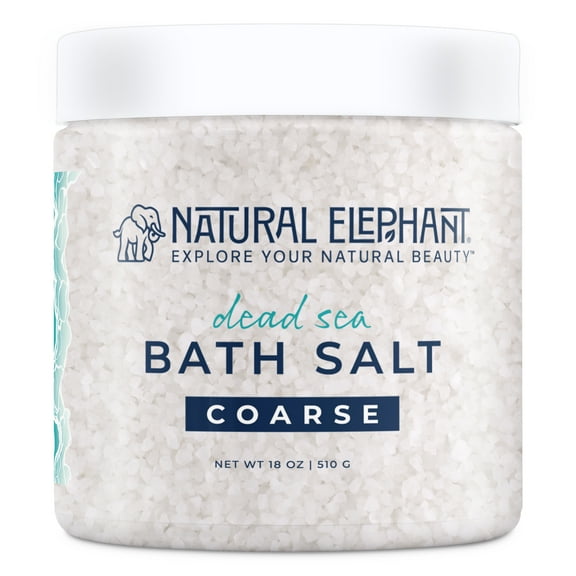 Natural Elephant Dead Sea Bath Salt | 18 oz Jar | 100% Natural and Pure| Coarse Grain | For Bathing and Relaxation of Body and Mind
