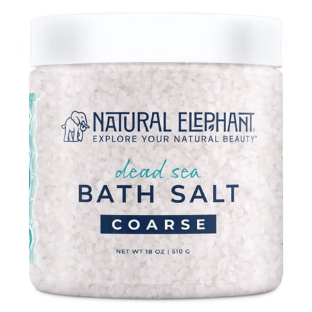 Natural Elephant Dead Sea Bath Salt | 18 oz Jar | 100% Natural and Pure| Coarse Grain | For Bathing and Relaxation of Body and Mind