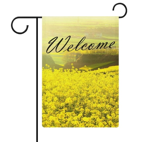 Sunflowers Welcome Double Sided Premium Garden Flag, Decorative Flax Garden Flags Yard House Outdoor