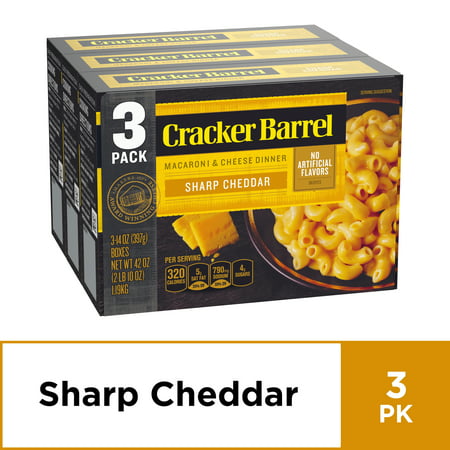 Cracker Barrel Sharp Cheddar Macaroni & Cheese 3 - 14 oz
