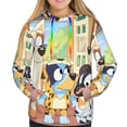 thumbnail image 2 of Lsque Bluey Pattern Casual Women's Hoodie,Hooded Sweatshirt with Kangaroo Pocket,Pullover Hoodie with Eye-catching Drawstrings-X-Large, 2 of 8