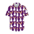 thumbnail image 3 of Blusas y camisas de manga corta con cuello en V Camisa estampada de Pascua para hombre Camisa abotonada Top de poliéster para hombre, 3 of 4