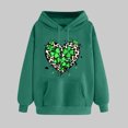 thumbnail image 2 of VBTAPA Womens 2025 St Patricks Day Hoodie Lucky Shamrock Print Long Sleeve Drawstring Hooded Sweatshirt Trendy Casual Pullover Hoodies Irish Gifts Army Green XL, 2 of 5