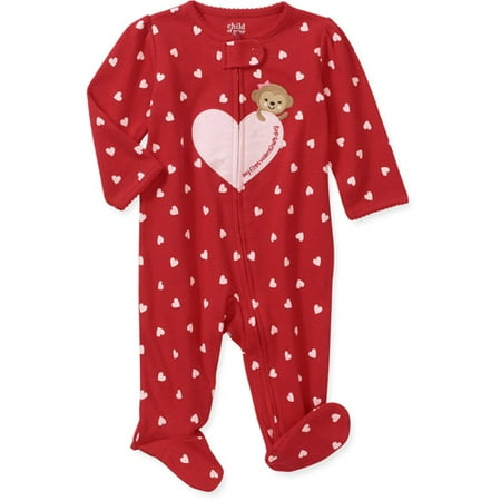 Child of Mine by Carters Newborn Girl Cotton Valentine Footed PJ