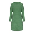 thumbnail image 3 of HAPIMO Women's Winter Mini Loose Dress Pajamas Solid Color Round Neck Long Sleeve Elegant Casual Soft Fleece Trendy Clearance Spring Green XXXL, 3 of 5