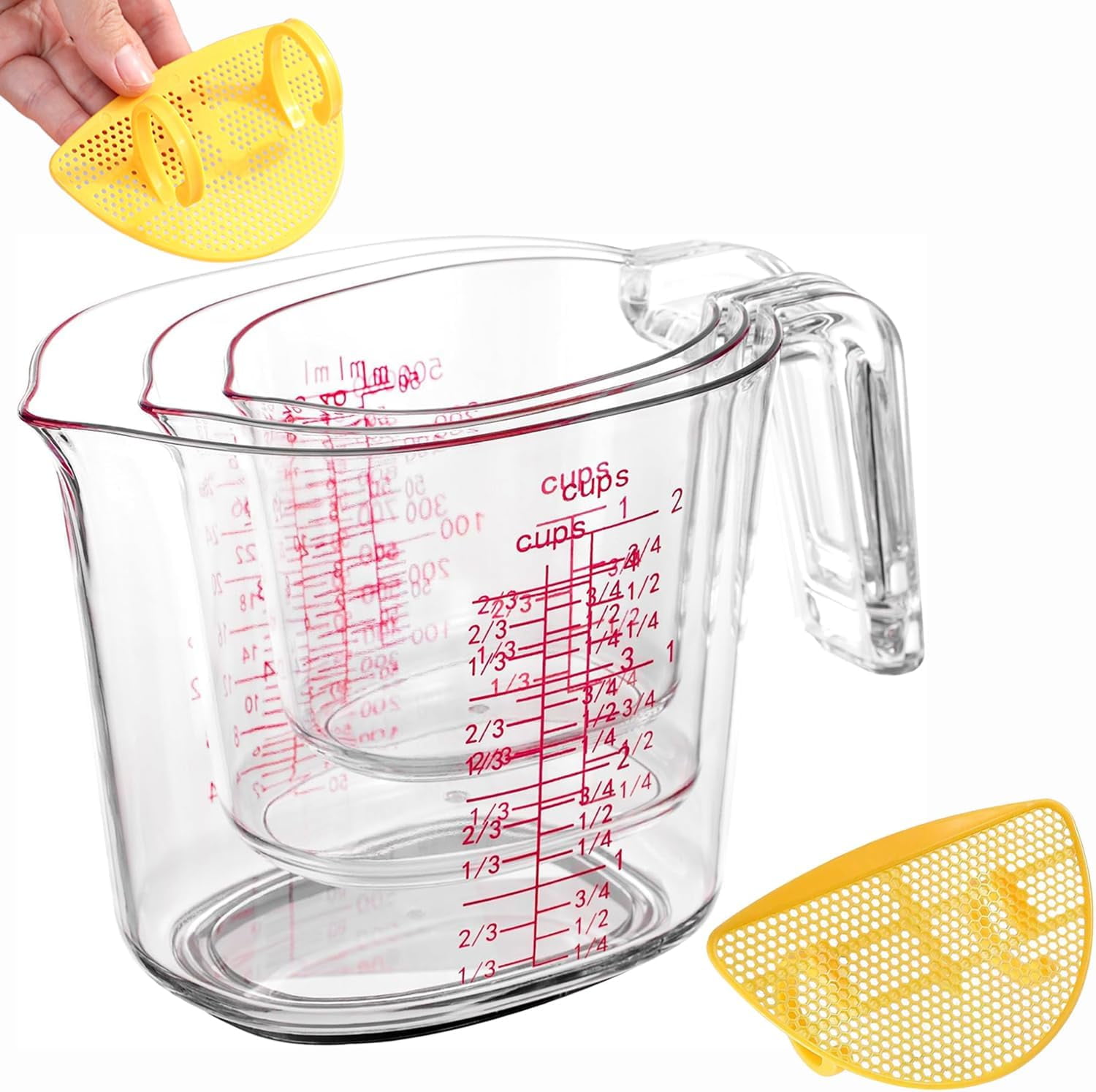 Tsyware 2 Pcs 1 Liter Clear Plastic Measuring Cup, 4-Cup Capacity,  Milliliters, Oz, Cups, Quart - Walmart.com
