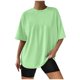 thumbnail image 1 of Camiseta informal de cuello redondo estampada para mujer: top de manga corta de verano de suave mezcla de algodón, 1 of 4