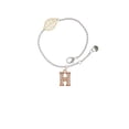 thumbnail image 2 of Delight Jewelry Rose Goldtone Crystal Initial - H - - Goldtone Leaf Delicate Bracelet, 6.25+1.75", 2 of 4