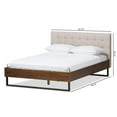 thumbnail image 4 of Baxton Studio Mitchell Walnut Wood Beige Fabric King Size Platform Bed, 4 of 16