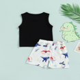 thumbnail image 3 of Boys Sets Letter Crew Neck Sleeveless Vest Tree Shorts, 3 of 6