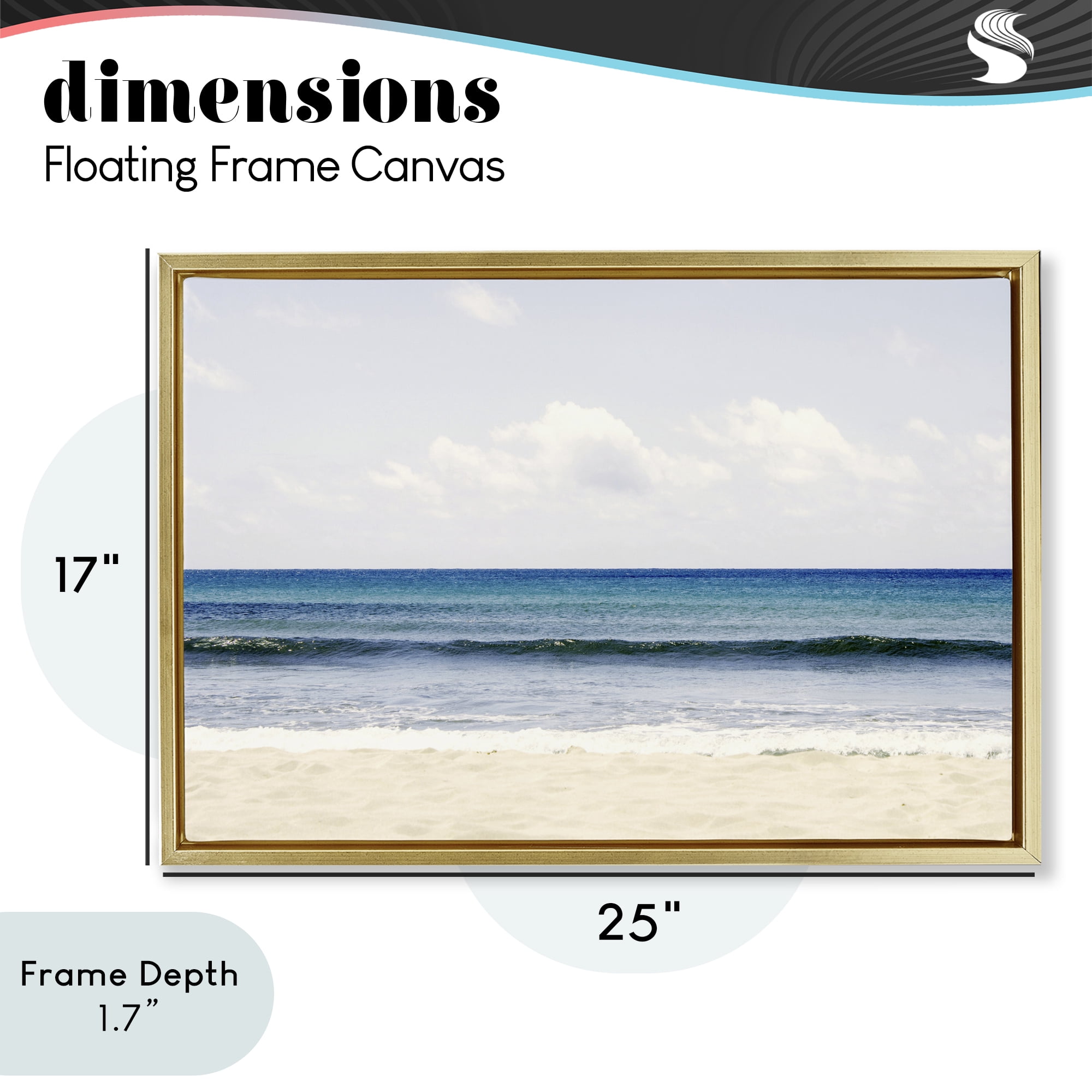 Stupell Industries Summer Seaside Escape Gold Framed Floater Canvas Wall Art, design by Gemma Bardot