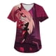 thumbnail image 1 of Hazbin Hotel Más Tamaño Impreso Scrub Uniforme de Trabajo Tops Para las mujeres V-cuello de Navidad Imprimir manga corta Diversión Camisetas Ropa de trabajo Camiseta con bolsillos Rojo/5XL, 1 of 3