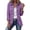 03#Purple, variant on Women's Floral Print Jacket, Trendy Lapel Ruffle Hem 3/4 Sleeve Button Down Top ,Lightweight Vintage Solid Color Casual Outerwear Beige 2XL