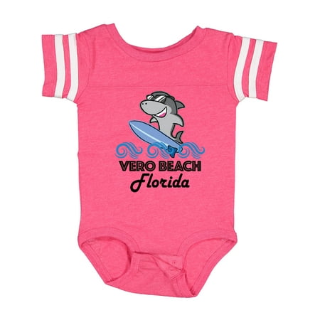 

Inktastic Vero Beach Florida Vacation Funny Shark Gift Baby Boy or Baby Girl Bodysuit