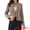 Brown, variant on Women's Chic Houndstooth Notch Lapel Long Sleeve Blazer M Brown