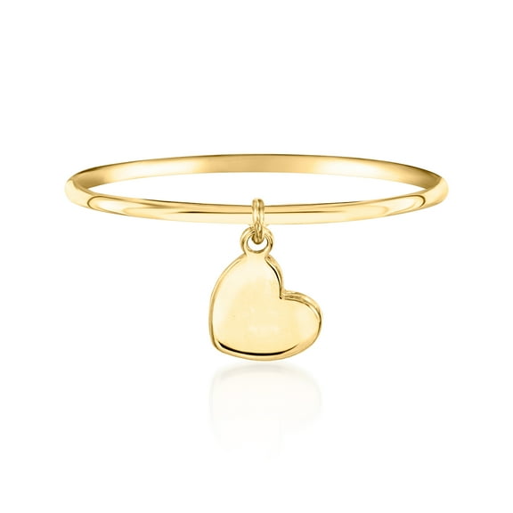 Pure Collection by Ross-Simons Italian 14kt Yellow Gold Heart Charm Ring, Women's, Adult