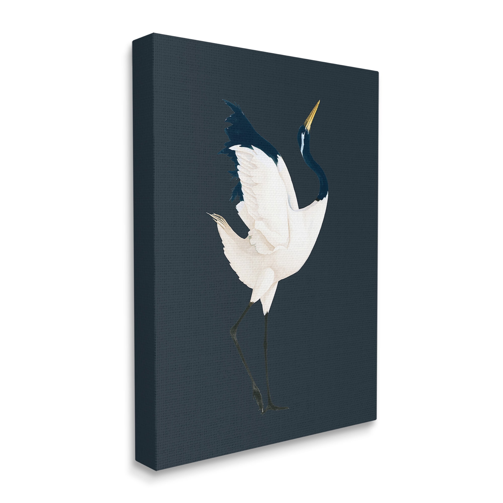 Stupell Industries Crane Bird Facing Right Animals & Insects Painting Gallery Wrapped Canvas Art Print Wall Art, 36 x 48