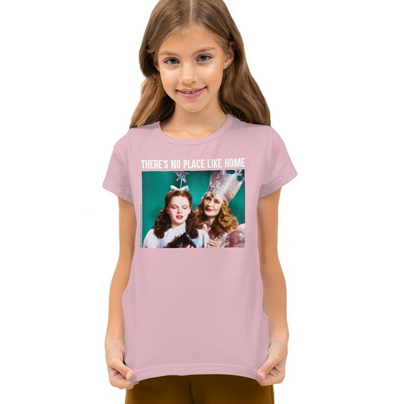 The Wizard of Oz No Place Like Home Glenda Kids T Shirt for Youth Boys and Girls, Pink, Large