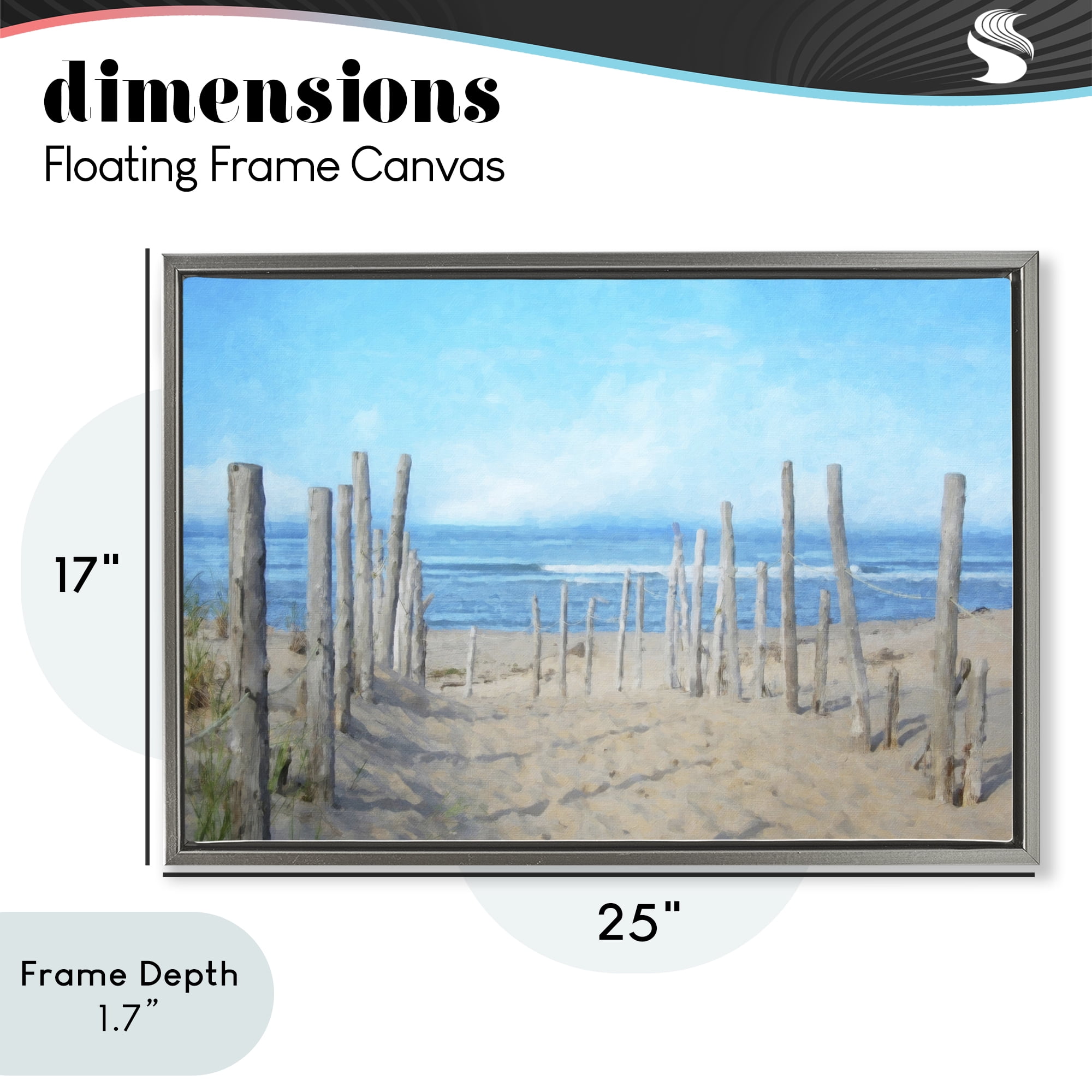 Stupell Industries National Seashore Vista Gray Framed Floater Canvas Wall Art, design by Grotto Studios