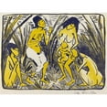 thumbnail image 3 of Otto Mueller 14x12 Black Modern Framed Museum Art Print Titled - Finding of Moses (Finding of the Moses) (C. 1920), 3 of 5