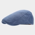 thumbnail image 3 of Unisex Vintage Plain Forward Hat Knit Cotton Flat Cap for Adults Breathable Soft Retro Newsboy Cap for Spring Autumn Everyday Casual Apparel Headwear, 3 of 3