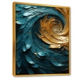 thumbnail image 2 of Designart "Teal Spiral Of Majestic Motion" Abstract Spirals Floater Framed Canvas Art Print, 2 of 5