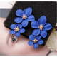 thumbnail image 2 of Pendientes Sense Pendientes Estilo Pendientes Distintivos Multicolor Doble Capa Flor Pendientes Sencillos para Mujer, 2 of 6
