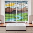 thumbnail image 2 of Ambesonne Landscape Kitchen Curtains, Abstract Mountains River, 55"x39", Multicolor, 2 of 3