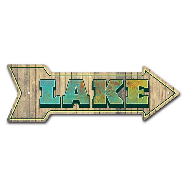SignMission P-ARROW8-999783 8 x 24 Po Grand Signe de Flèche de Lac