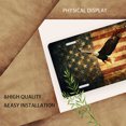 thumbnail image 3 of License Plate, Flying Eagle over Aged Flag Decorative Front,Personalized Stainless Steel License Plate Cover For Men Women,12.2" X 6.2", 3 of 7
